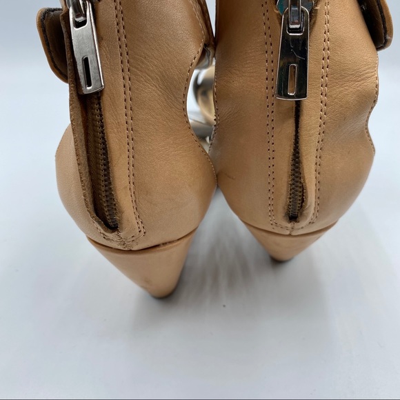 Sam Eldeman 7 1/2 Sophie Silver Brown Ankle strap - Picture 3 of 6